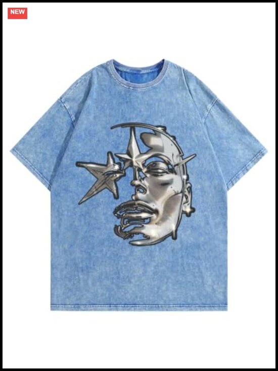 Tops - Unisex Graphic Tee Cotton Y2k Oversized Vintage Short Sleeve Tshirt